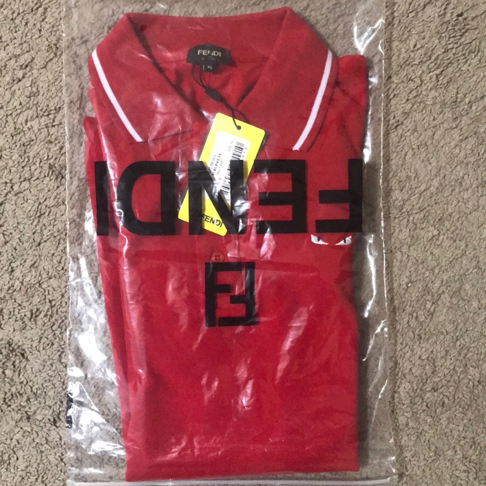 Fendi polo shirt (red) Size: XL